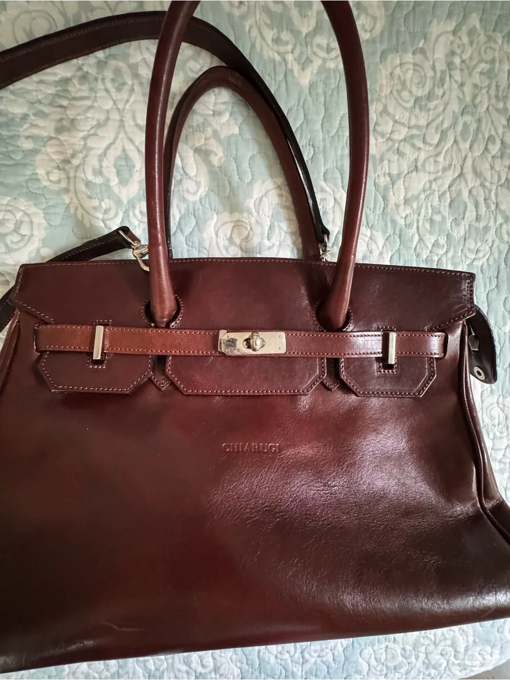 Women’s Hand Made Italian Leather Birkin-Style Ghiarudgi Bag